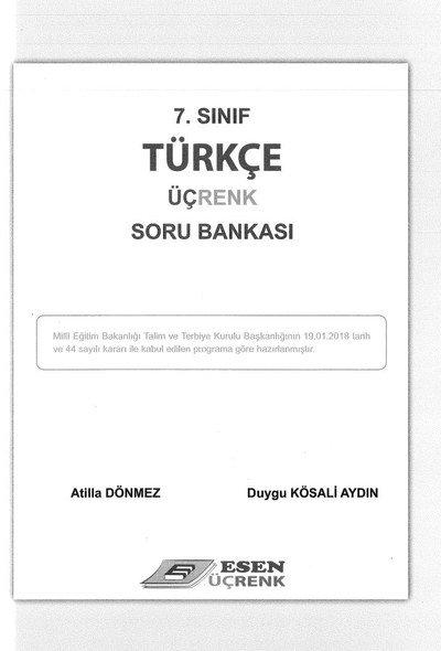 TÜRKÇE ÜÇRENK SORU BANKASI YKS Fotokopi