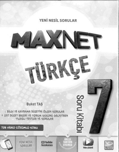 MAXNET TÜRKÇE SORU KİTABI YKS Fotokopi