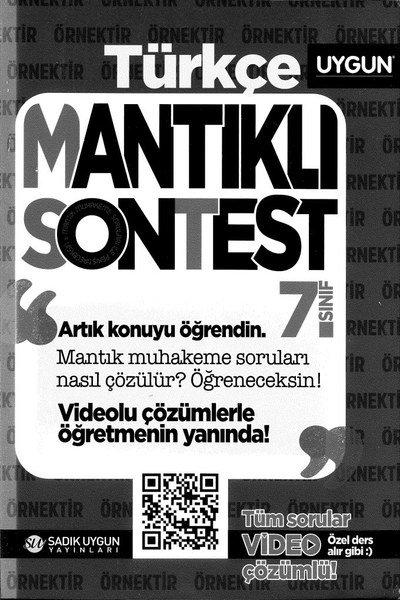 TÜRKÇE MANTIKLI SON TEST YKS Fotokopi