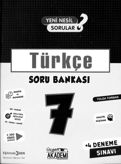 TÜRKÇE SORU BANKASI YKS Fotokopi