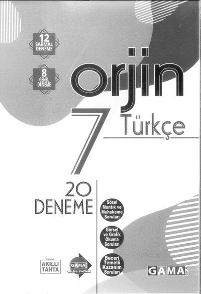 ORJİN TÜRKÇE 20 DENEME YKS Fotokopi