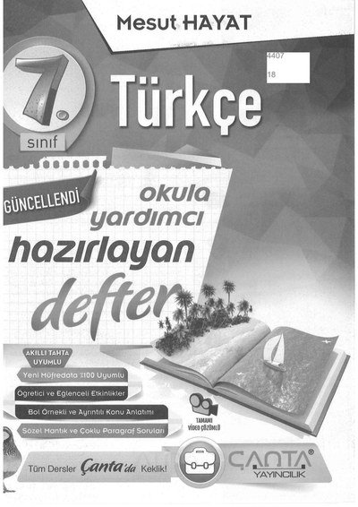 TÜRKÇE OKULA YARDIMCI HAZIRLAYAN DEFTER YKS Fotokopi