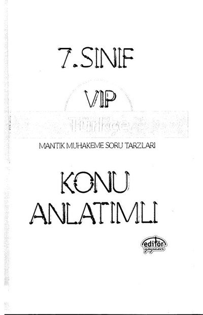 VIP TÜRKÇE KONU ANLATIMLI YKS Fotokopi