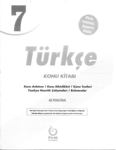 TÜRKÇE KONU KİTABI YKS Fotokopi