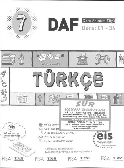 TÜRKÇE DERS ANLATIM FÖYÜ YKS Fotokopi