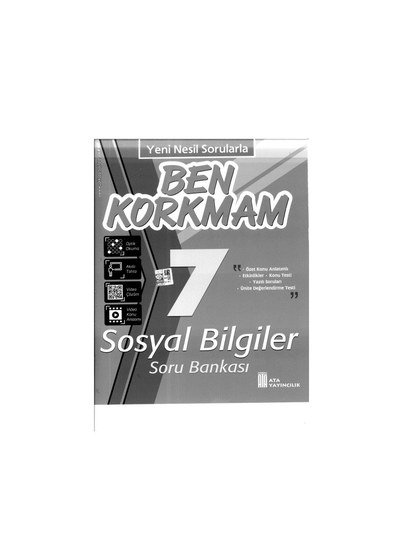 BEN KORKMAM SOSYAL BİLGİLER SORU BANKASI YKS Fotokopi