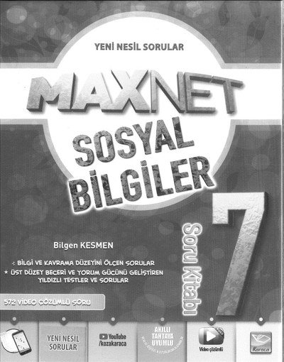 MAXNET SOSYAL BİLGİLER SORU KİTABI YKS Fotokopi