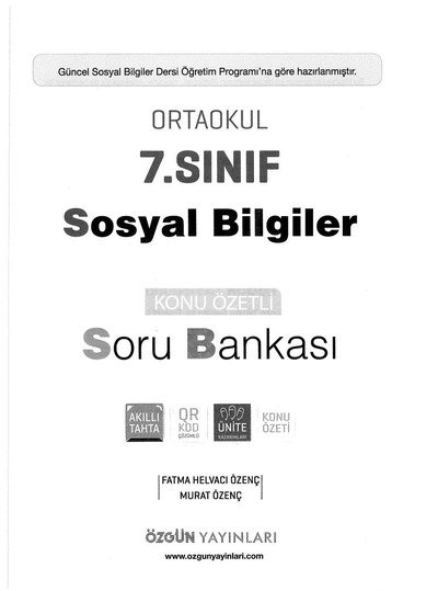 SOSYAL BİLGİLER KONU ÖZETLİ SORU BANKASI YKS Fotokopi