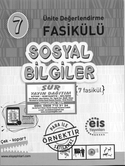 SOSYAL BİLGİLER ÜNİTE DEĞERLENDİRME FASİKÜLÜ YKS Fotokopi