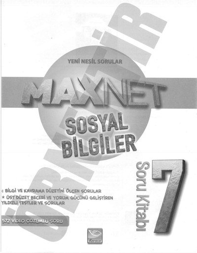 MAXNET SOSYAL BİLGİLER SORU KİTABI YKS Fotokopi