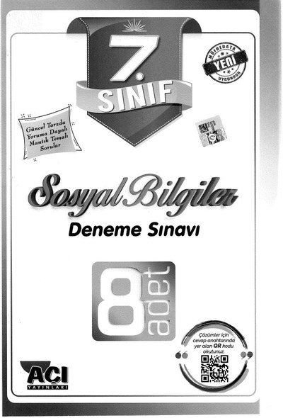 SOSYAL BİLGİLER DENEME SINAVI 8 ADET YKS Fotokopi