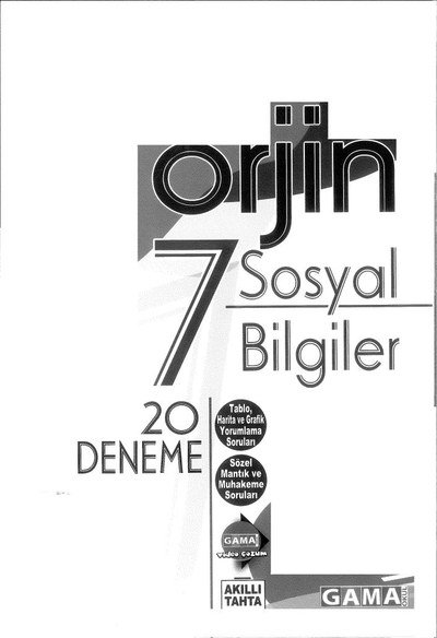 ORJİN SOSYAL BİLGİLER 20 DENEME YKS Fotokopi