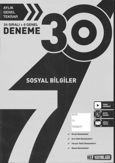30 DENEME SOSYAL BİLGİLER YKS Fotokopi