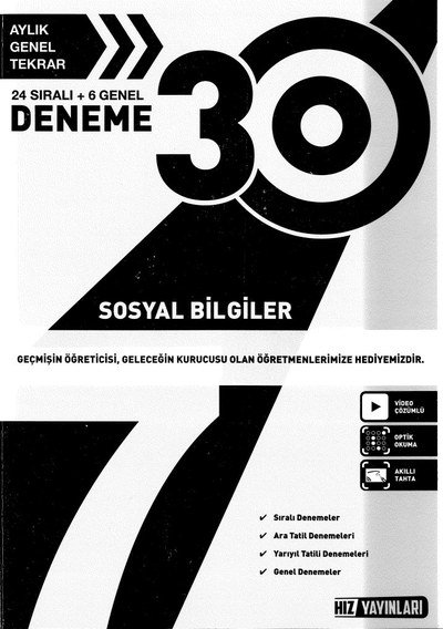 30 DENEME SOSYAL BİLGİLER YKS Fotokopi