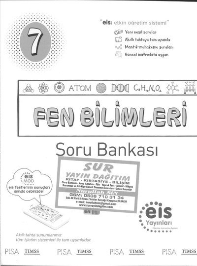 FEN BİLİMLERİ SORU BANKASI YKS Fotokopi