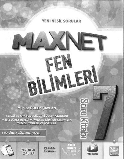 MAXNET FEN BİLİMLERİ SORU KİTABI YKS Fotokopi