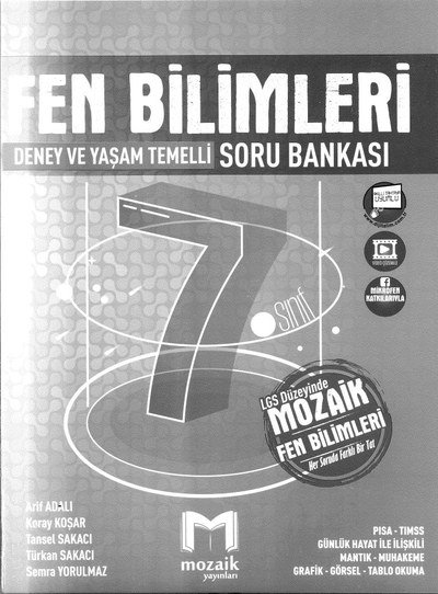 FEN BİLİMLERİ DENEY VE YAŞAM TEMELLİ SORU BANKASI YKS Fotokopi
