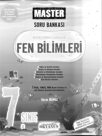 MASTER SORU BANKASI FEN BİLİMLERİ YKS Fotokopi