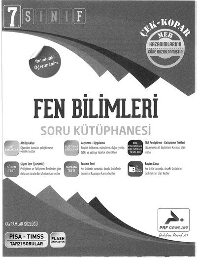 FEN BİLİMLERİ SORU KÜTÜPHANESİ YKS Fotokopi