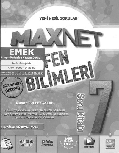 MAXNET FEN BİLİMLERİ SORU KİTABI YKS Fotokopi