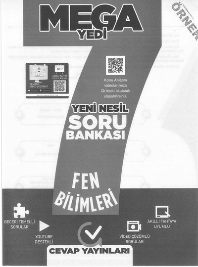 MEGA YEDİ YENİ NESİL SORU BANKASI FEN BİLİMLERİ YKS Fotokopi