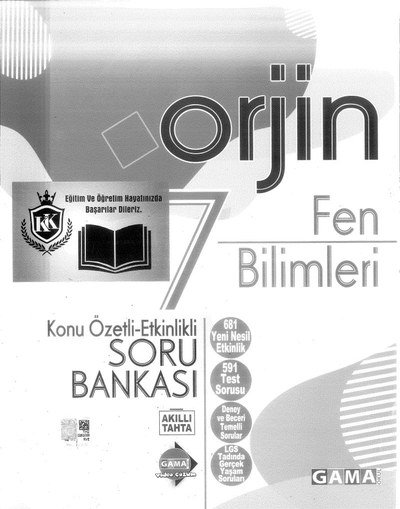 ORJİN FEN BİLİMLERİ SORU BANKASI YKS Fotokopi