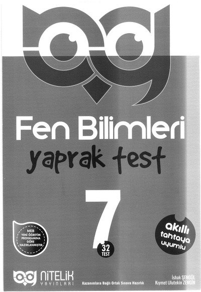 FEN BİLİMLERİ YAPRAK TEST 32 ADET YKS Fotokopi
