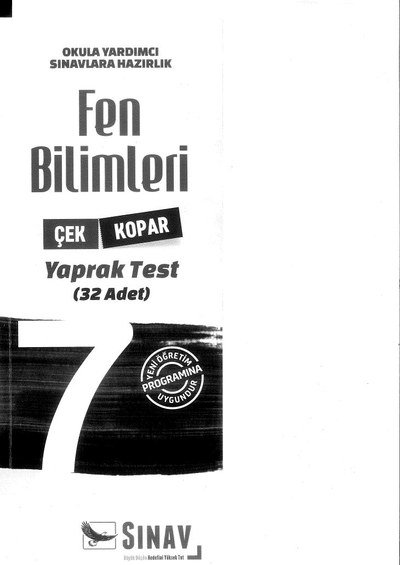 FEN BİLİMLERİ YAPRAK TEST 32 ADET YKS Fotokopi