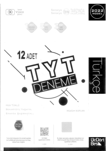 12 ADET TÜRKÇE TYT DENEME YKS Fotokopi