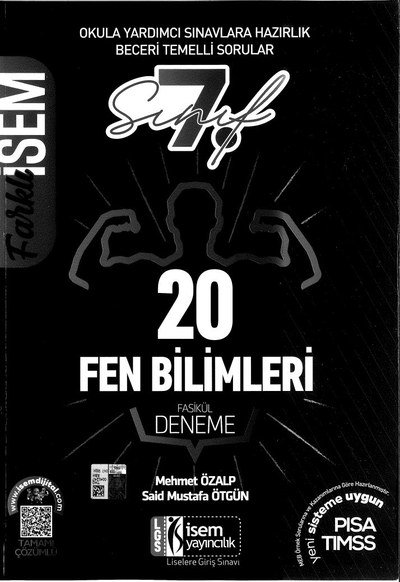 20 FEN BİLİMLERİ FASİKÜL DENEME YKS Fotokopi