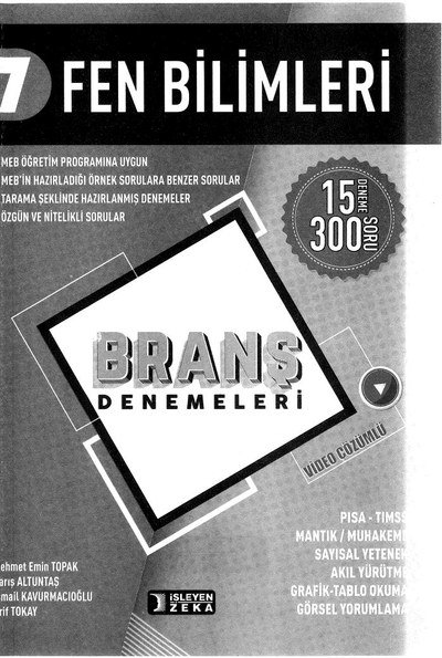 FEN BİLİMLERİ BRANŞ DENEMELERİ YKS Fotokopi