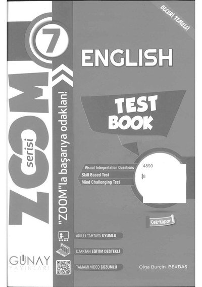 ENGLISH TEST BOOK ZOOM SERİSİ YKS Fotokopi