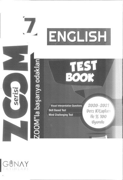 ENGLISH TEST BOOK ZOOM SERİSİ YKS Fotokopi