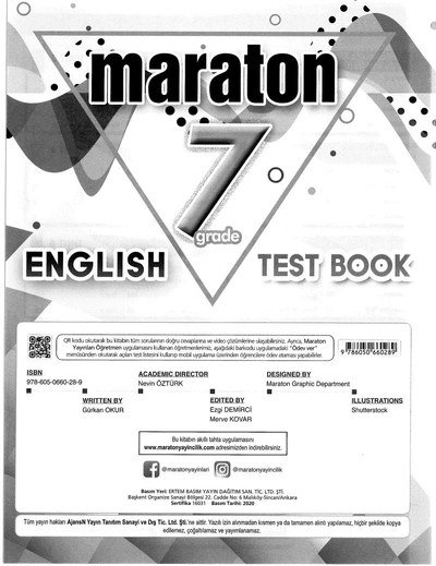 MARATON ENGLISH TEST BOOK YKS Fotokopi
