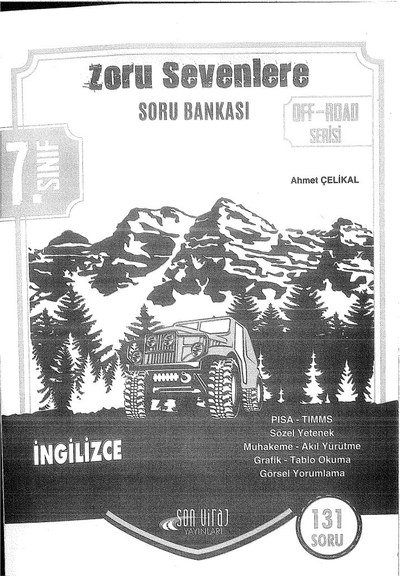 ZORU SEVENLERE SORU BANKASI İNGİLİZCE YKS Fotokopi