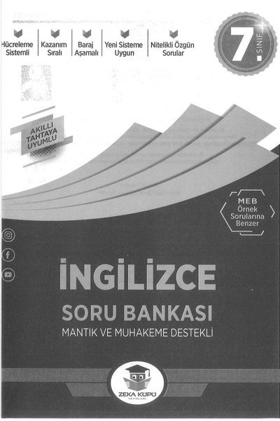 İNGİLİZCE SORU BANKASI MANTIK VE MUHAKEME DESTEKLİ YKS Fotokopi