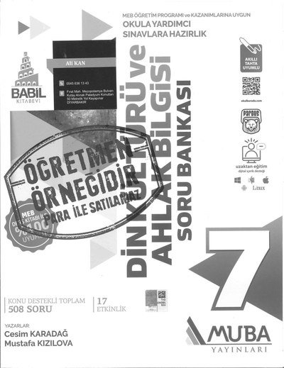 DİN KÜLTÜRÜ VE AHLAK BİLGİSİ SORU BANKASI YKS Fotokopi
