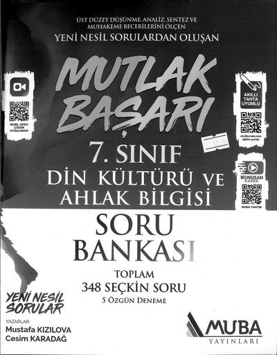MUTLAK BAŞARI DİN KÜLTÜRÜ VE AHLAK BİLGİSİ SORU BANKASI YKS Fotokopi