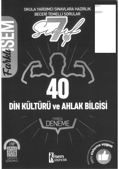 DİN KÜLTÜRÜ VE AHLAK BİLGİSİ FASİKÜL DENEME YKS Fotokopi