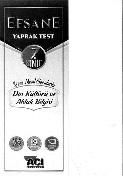 EFSANE YAPRAK TEST DİN KÜLTÜRÜ VE AHLAK BİLGİSİ YKS Fotokopi