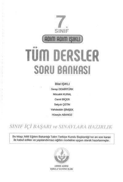 ADIM ADIM IŞIKLI TÜM DERSLER SORU BANKASI YKS Fotokopi