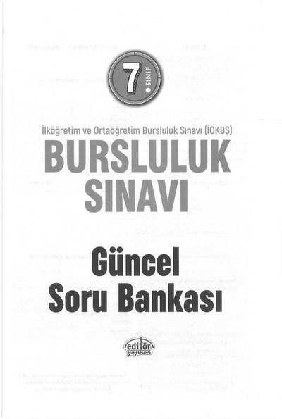BURSLULUK SINAVI GÜNCEL SORU BANKASI YKS Fotokopi