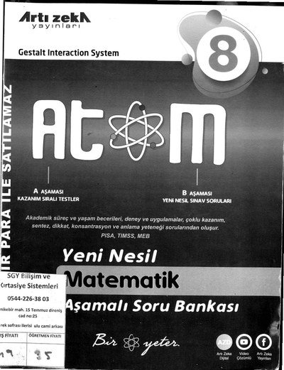ATOM YENİ NESİL AŞAMALI SORU BANKASI YKS Fotokopi