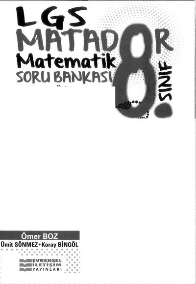 LGS MATADOR MATEMATİK SORU BANKASI YKS Fotokopi