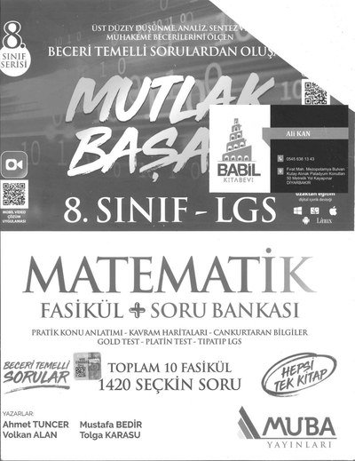 MUTLAK BAŞARI MATEMATİK FASİKÜL + SORU BANKASI YKS Fotokopi