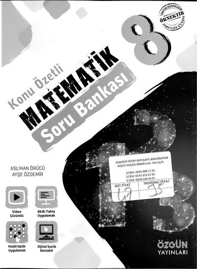 KONU ÖZETLİ MATEMATİK SORU BANKASI YKS Fotokopi