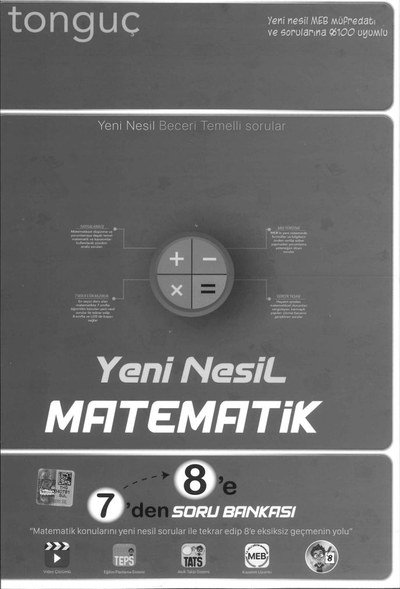 YENİ NESİL MATEMATİK 7'DEN 8'E SORU BANKASI YKS Fotokopi