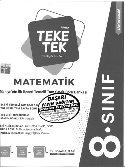 TEKE TEK PRUVA MATEMAİK YKS Fotokopi