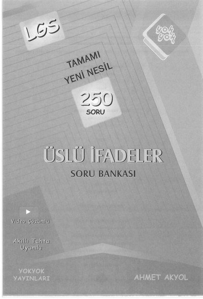 TAMAMI YENİ NESİL 250 SORU ÜSLÜ İFADELER SORU BANKASI YKS Fotokopi