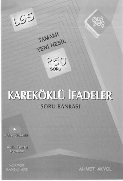 TAMAMI YENİ NESİL 250 SORU KAREKÖKLÜ İFADELER SORU BANKASI YKS Fotokopi